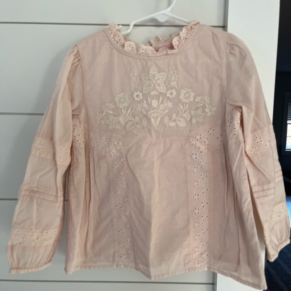 Mini Boden Lace Top, Sandpiper Pink, 5-6. - Picture 3 of 6